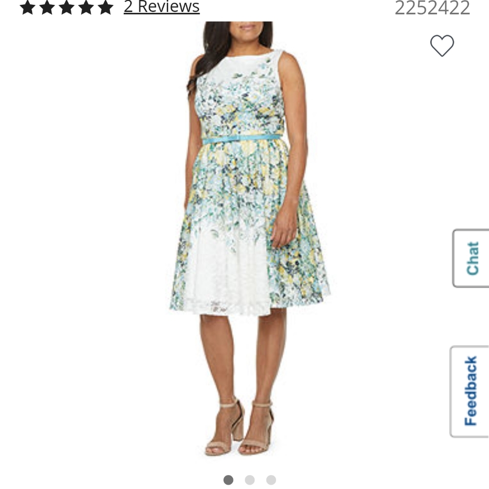 Danny & Nicole White and Blue Floral Midi Dress